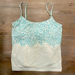 The Limited Size M White & Blue stretchy camisole w/adjustable straps; support